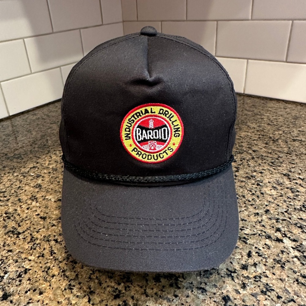 Baroid Industrial Drilling Products Hat Snapback Adjustable Black Rope Cap